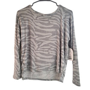 Wonder Nation Gray Hacci Ribbed Pajama Top - Large (10-12)